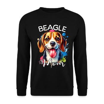 Maman Beagle - Sweat-shirt Unisexe - noir - Devant - Alina (178cm) & Michal (187cm)