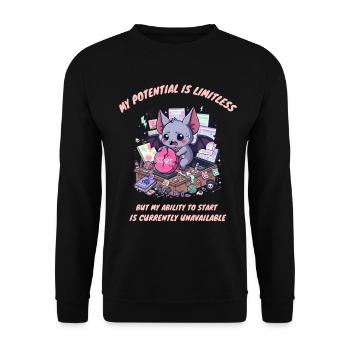 My Ability to Start Is Unavailable - Unisex Sweatshirt - black - Front - Alina (178cm) & Michal (187cm)