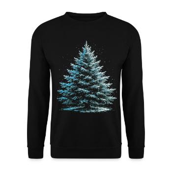 Sapin Enneiger En Hiver Arbre Hivernal  - Sweat-shirt Unisexe - noir - Devant - Alina (178cm) & Michal (187cm)