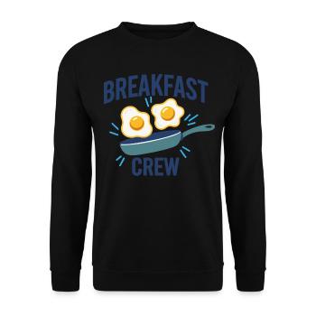 Breakfast Crew Funny Brunch Coffee Pancake Food - Unisex Sweatshirt - black - Front - Alina (178cm) & Michal (187cm)