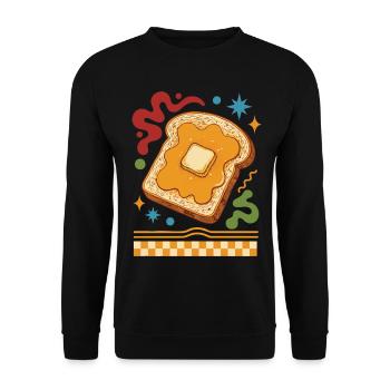 Breakfast Funny Brunch Coffee Pancake Bacon Maple - Unisex Sweatshirt - black - Front - Alina (178cm) & Michal (187cm)