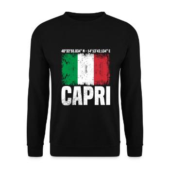 Capri Koordinaten - Unisex Pullover - Schwarz - Vorne - Alina (178cm) & Michal (187cm)