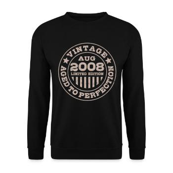 Vintage August 2008 Limited Edition Circle - Unisex Pullover - Schwarz - Vorne - Alina (178cm) & Michal (187cm)