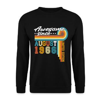August 1966 Vintage Retro Birthday Gift - Unisex Sweatshirt - black - Front - Alina (178cm) & Michal (187cm)
