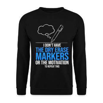 Motivation du marqueur effaçable à sec - Sweat-shirt Unisexe - noir - Devant - Alina (178cm) & Michal (187cm)