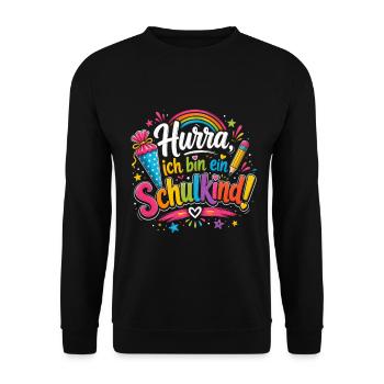 Hurra Ich Bin Ein Schulkind - Unisex Pullover - Schwarz - Vorne - Alina (178cm) & Michal (187cm)