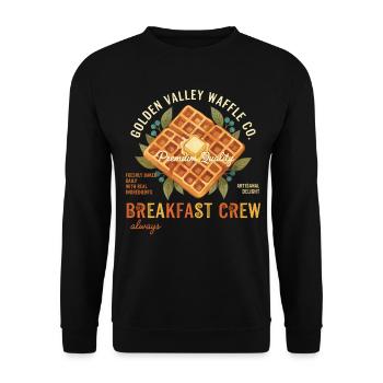 Breakfast Crew : Brunch drôle Café Pancake Bacon - Sweat-shirt Unisexe - noir - Devant - Alina (178cm) & Michal (187cm)