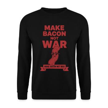 Petit-déjeuner, faire du bacon, pas la guerre, brunch, café - Sweat-shirt Unisexe - noir - Devant - Alina (178cm) & Michal (187cm)