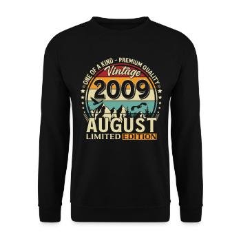 17. Geburtstag Geschenk Mann Original 2009 August - Unisex Pullover - Schwarz - Vorne - Alina (178cm) & Michal (187cm)