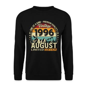 30th Birthday Gift Husband Original 1996 August - Unisex Sweatshirt - black - Front - Alina (178cm) & Michal (187cm)