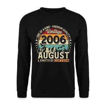 20th Birthday Gift Husband Original 2006 August - Unisex Sweatshirt - black - Front - Alina (178cm) & Michal (187cm)