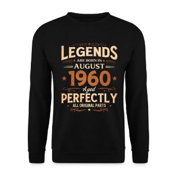 66th Birthday Gift Husband Legend August 1960 - Unisex Sweatshirt - black - Front - Alina (178cm) & Michal (187cm)