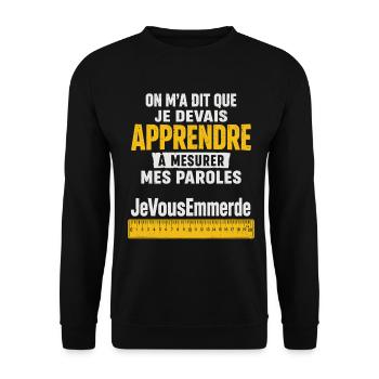 Cadeau humour personnalisé - Sweat-shirt Unisexe - noir - Devant - Alina (178cm) & Michal (187cm)