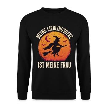 Lieblingshexe Mond Hexe Frau - Unisex Pullover - Schwarz - Vorne - Alina (178cm) & Michal (187cm)