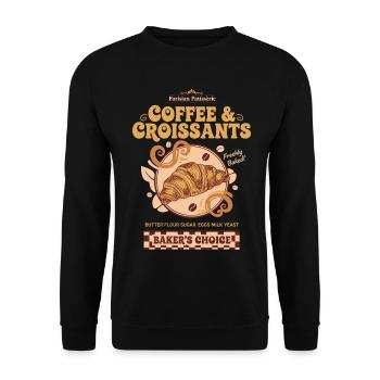 Frühstück Kaffee Brunch Speck Pfannkuchen Essen Lustig - Unisex Pullover - Schwarz - Vorne - Alina (178cm) & Michal (187cm)