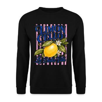 Limoncello La Dolce Vita Citron Italie Vintage - Sweat-shirt Unisexe - noir - Devant - Alina (178cm) & Michal (187cm)