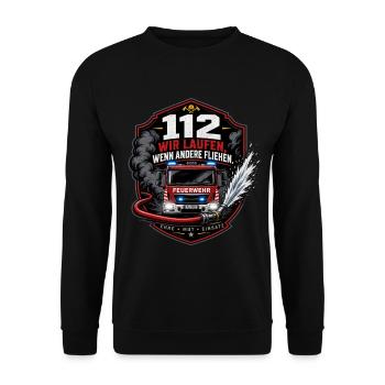 Feuerwehr - Unisex Pullover - Schwarz - Vorne - Alina (178cm) & Michal (187cm)