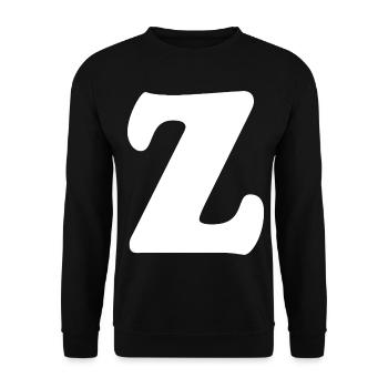 Large Z Style Print | Letter Z | Z Logo - Unisex Sweatshirt - black - Front - Alina (178cm) & Michal (187cm)