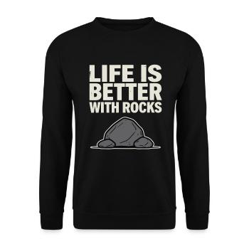 Steinsammler Fossilien Geode Rockhound Mineralien - Unisex Pullover - Schwarz - Vorne - Alina (178cm) & Michal (187cm)