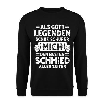 Schmied - Unisex Pullover - Schwarz - Vorne - Alina (178cm) & Michal (187cm)