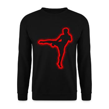 Muay Thai Martial Arts Kickboxer Boys Kickboxing - Unisex Sweatshirt - black - Front - Alina (178cm) & Michal (187cm)