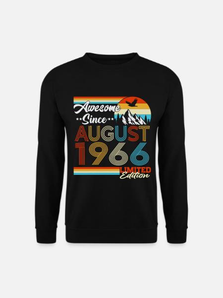 August 1966 Vintage Retro Geburtstag Geschenk - Unisex Pullover - Schwarz