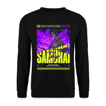 Tokyo Samurai Girl : Esthétique de la Flamme Violette - Sweat-shirt Unisexe - noir - Devant - Alina (178cm) & Michal (187cm)