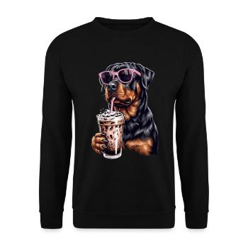 Rottweiler Iced Coffee - Unisex Sweatshirt - black - Front - Alina (178cm) & Michal (187cm)