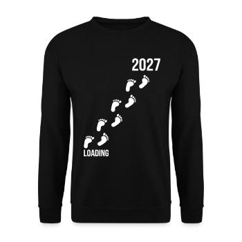 Baby 2027 Footprints en cours de chargement - Sweat-shirt Unisexe - noir - Devant - Alina (178cm) & Michal (187cm)