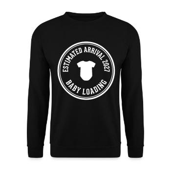 Baby Loading 2027 Arrival - Unisex Sweatshirt - black - Front - Alina (178cm) & Michal (187cm)