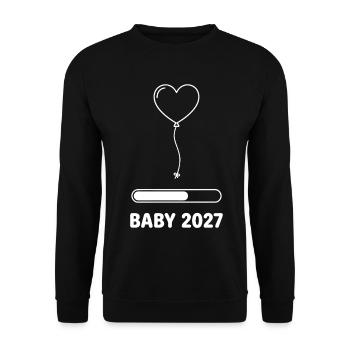 Grossesse au ballon cardiaque du bébé 2027 - Sweat-shirt Unisexe - noir - Devant - Alina (178cm) & Michal (187cm)
