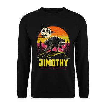 Vintage Raccoon Jimothy Full Moon Sunset - Unisex Sweatshirt - black - Front - Alina (178cm) & Michal (187cm)