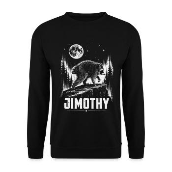 Vintage Raccoon Jimothy Full Moon Sunset - Unisex Sweatshirt - black - Front - Alina (178cm) & Michal (187cm)