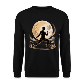 Tai Chi Zen Meditation – Chi Qigong Training - Unisex Pullover - Schwarz - Vorne - Alina (178cm) & Michal (187cm)
