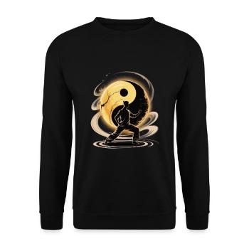 Tai Chi Zen Meditation – Chi Qigong Training - Unisex Pullover - Schwarz - Vorne - Alina (178cm) & Michal (187cm)