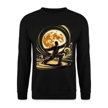 Tai Chi Zen Meditation – Chi Qigong Training - Unisex Pullover - Schwarz - Vorne - Alina (178cm) & Michal (187cm)