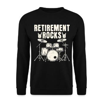 Retirement Rocks - Unisex Pullover - Schwarz - Vorne - Alina (178cm) & Michal (187cm)
