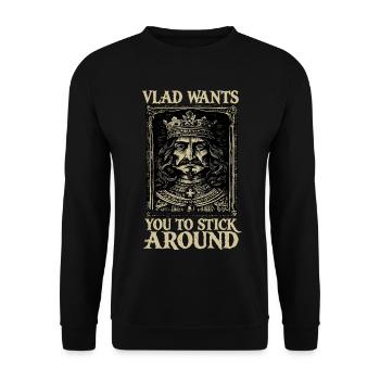 Vlad Will Das Du Bleibst - Unisex Pullover - Schwarz - Vorne - Alina (178cm) & Michal (187cm)