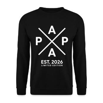 Papa Est. 2026 | Father | Father's Day Gift - Unisex Sweatshirt - black - Front - Alina (178cm) & Michal (187cm)
