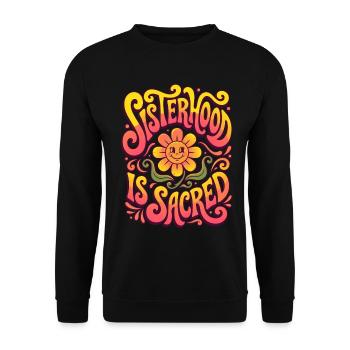 La Sororité est une fleur rétro sacrée - Sweat-shirt Unisexe - noir - Devant - Alina (178cm) & Michal (187cm)