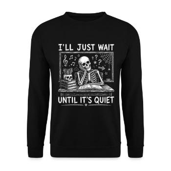 Lehrer, Halloween, Skelett - Unisex Pullover - Schwarz - Vorne - Alina (178cm) & Michal (187cm)
