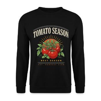 Tomato Season Harvest Club - Unisex Pullover - Schwarz - Vorne - Alina (178cm) & Michal (187cm)