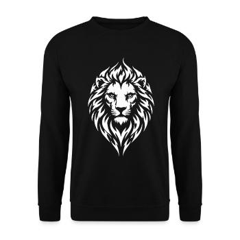 Lion Tribal Tattoo Style - Unisex Sweatshirt - black - Front - Alina (178cm) & Michal (187cm)
