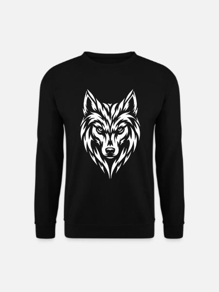 Wolf Tribal Tattoo Style - Unisex Pullover - Schwarz