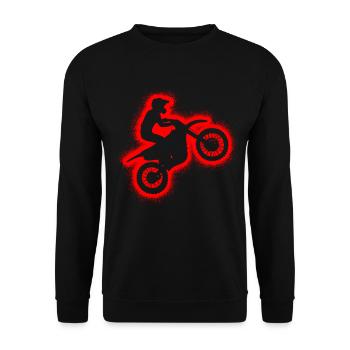 Dirt Bike Motorcycle Boys Men's Motocross Kids - Unisex Sweatshirt - black - Front - Alina (178cm) & Michal (187cm)