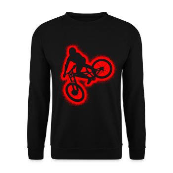 Downhill Bike Mountainbike MTB Herren Jungen - Unisex Pullover - Schwarz - Vorne - Alina (178cm) & Michal (187cm)