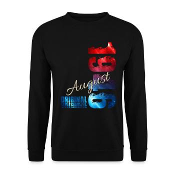 80. Geburtstag Geschenk Original August 1946 - Unisex Pullover - Schwarz - Vorne - Alina (178cm) & Michal (187cm)