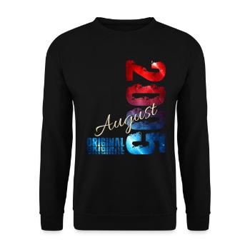 21. Geburtstag Geschenk Original August 2005 - Unisex Pullover - Schwarz - Vorne - Alina (178cm) & Michal (187cm)