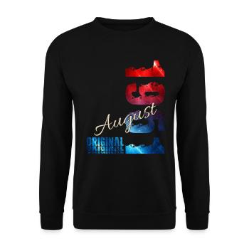 75. Geburtstag Geschenk Original August 1951 - Unisex Pullover - Schwarz - Vorne - Alina (178cm) & Michal (187cm)