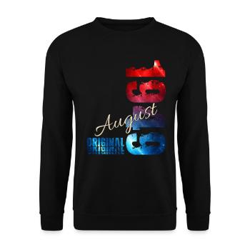 77. Geburtstag Geschenk Original August 1949 - Unisex Pullover - Schwarz - Vorne - Alina (178cm) & Michal (187cm)